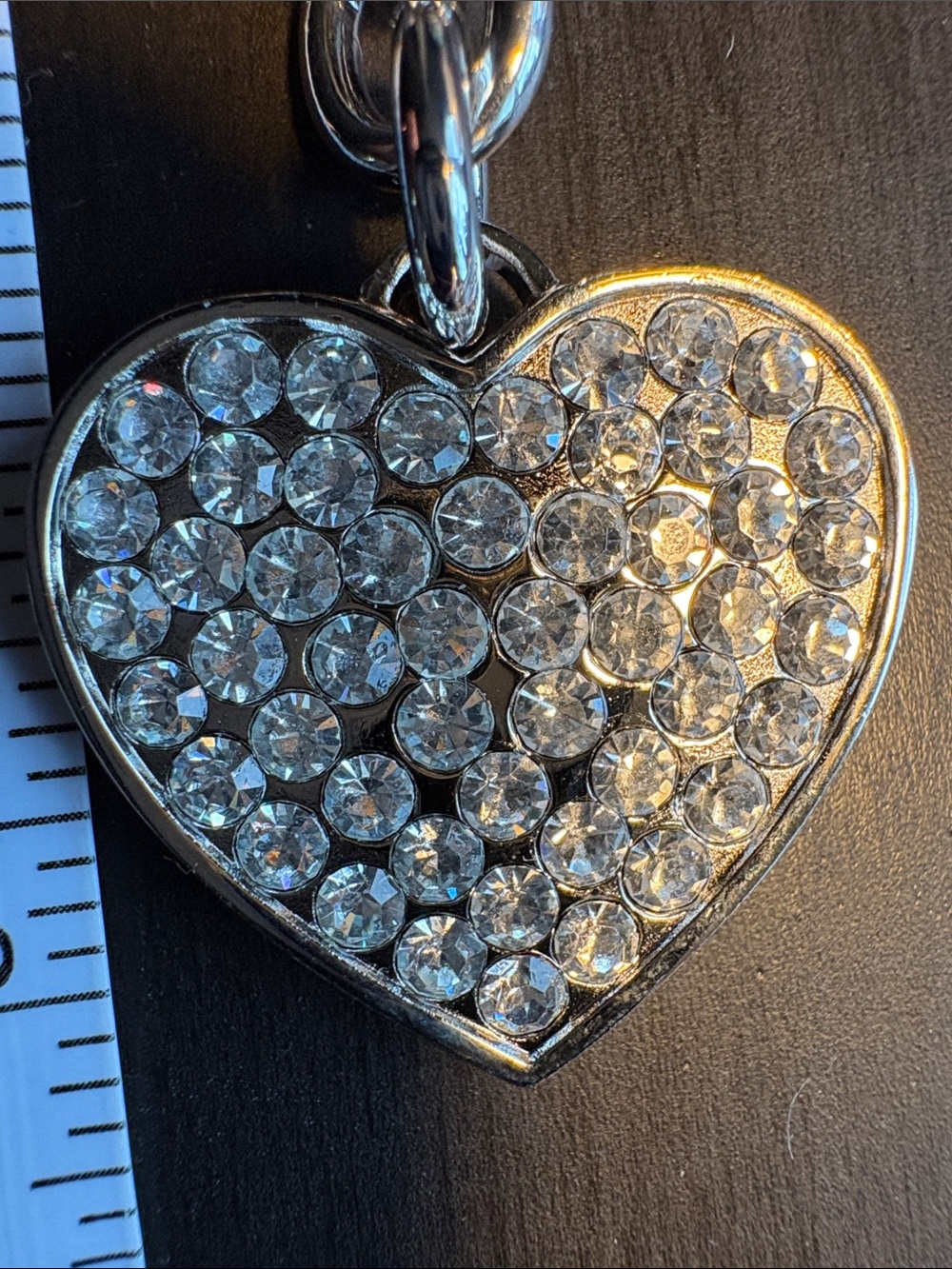 Coach Silver Crystal Heart Keyring - Picture 2 of 4